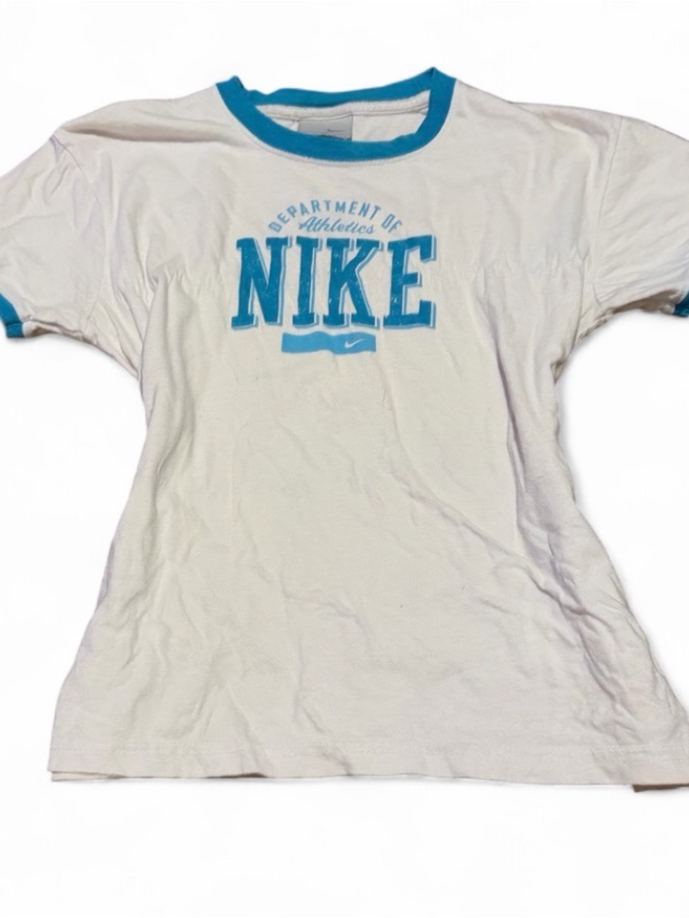 Vintage Y2K Nike Glitter Blue and White Baby Tee